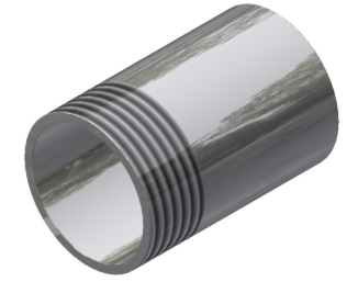 3" Aluminum Schedule 40 Threaded Nipple