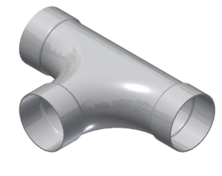 3" Aluminum Long Radius Belled Tee