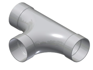 4" Aluminum Long Radius Belled Tee