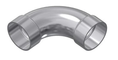 2-1/2" Aluminum 90° Long Radius Bend - Belled