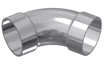 2-1/2" Aluminum 60° Long Radius Bend - Belled
