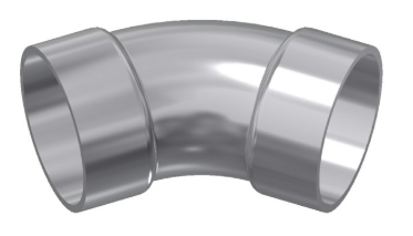 2-1/2" Aluminum 45° Long Radius Bend - Belled