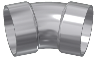2-1/2" Aluminum 30° Long Radius Bend - Belled