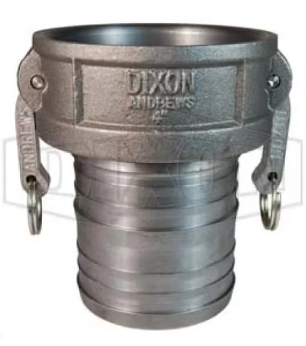4" Type C Coupler x Hose Shank - Iron