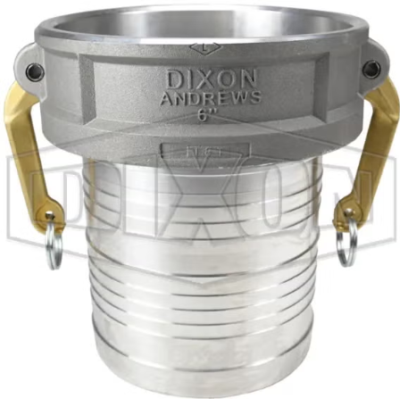 6" Type C Coupler x Hose Shank - Aluminum