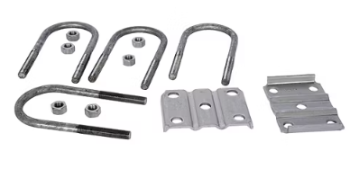 U-Bolt Kit, 3" Rd, 9/16" Dia.