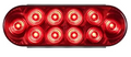 Led 6" Oval Red,S/T/T 10 Diode