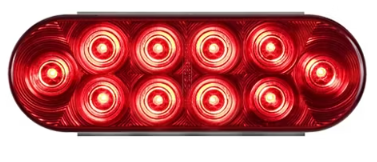 Led 6" Oval Red,S/T/T 10 Diode