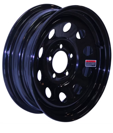 15X5 Aluminum Wheel,Black Detail